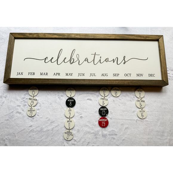 Woodland Shanty Celebrations Family Birthday Reminder Sign - Rustic Wood Decor - Picture 2 of 4